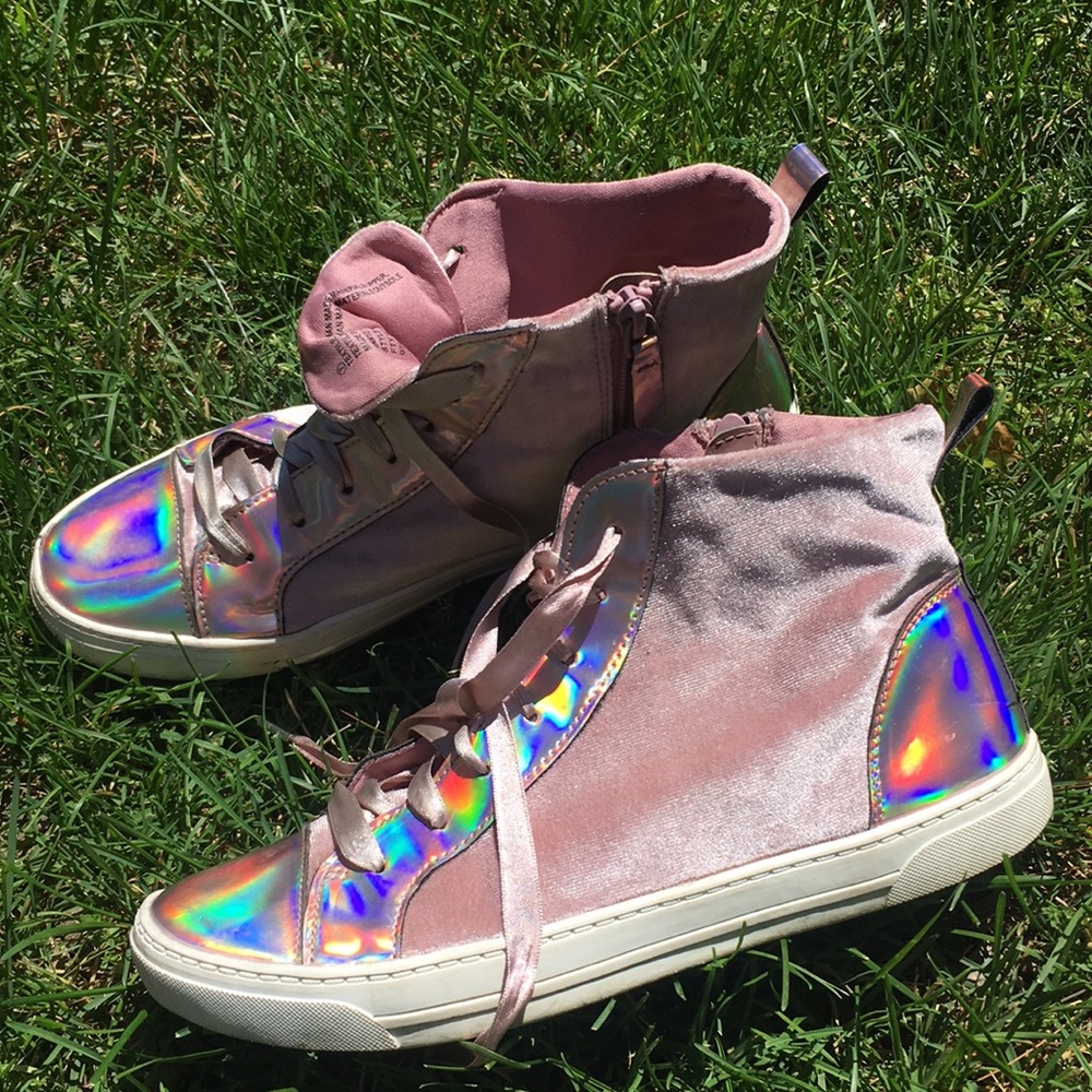 Ankle Boots ( Justice) Size 7  Pink with Shimmer